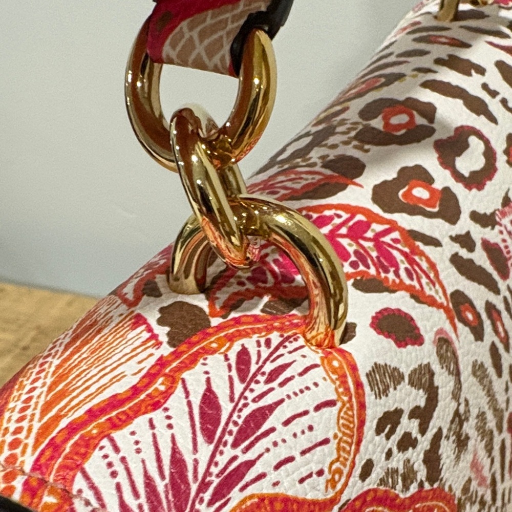 Salvatore Ferragamo Pink Floral & Animal-Print Top Handle Satchel - Picture 5 of 16